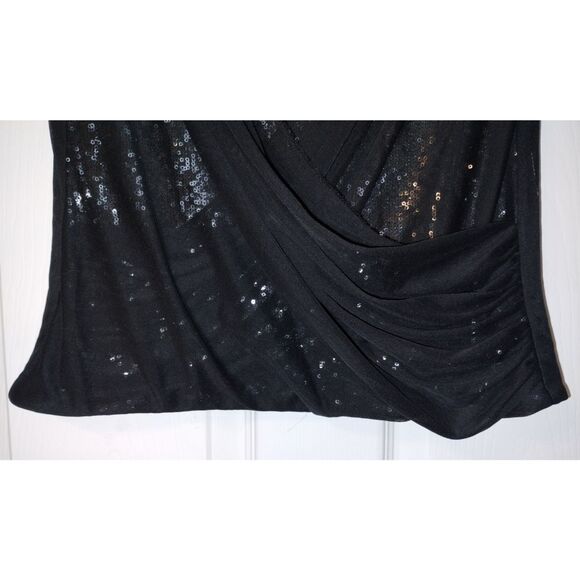 Women's Helene Blake Long-Sleeved Sequin Mock Wrap Blouse (Size Small) - Picture 4 of 8